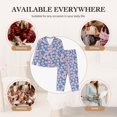 thumbnail image 7 of Fuzoiu Orchids Flowers Print Women's Long-Sleeved Pajama,Lounge Button Down Nightwear,Womens Notch Collar Pajama Set-Large, 7 of 7