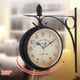 thumbnail image 2 of Reloj de pared para jardín al aire libre, reloj artístico con soporte fundido de doble cara giratorio de 360  degree, 2 of 9