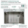 thumbnail image 5 of Transolid Kwsst302210-5 30" Drop In Single Basin Stainless Steel Kitchen Sink - Stainless, 5 of 14