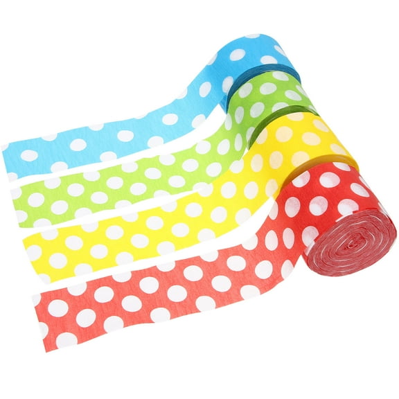 GOOHOCHY  8 Rolls Dot Crepe Paper Streamers Party Decorations Baby