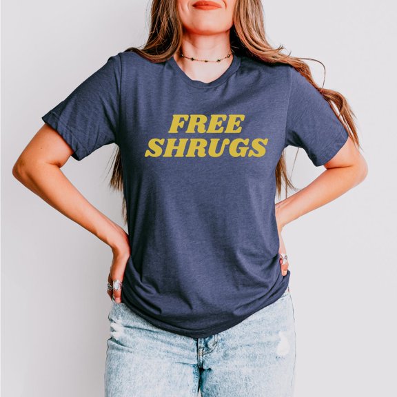 Free Shrugs Tee, Tee-Shirt, Shirt, Retro Unisex Graphic Tee, Sarcastive Ed Shirt, Introvert , Saying Shirt