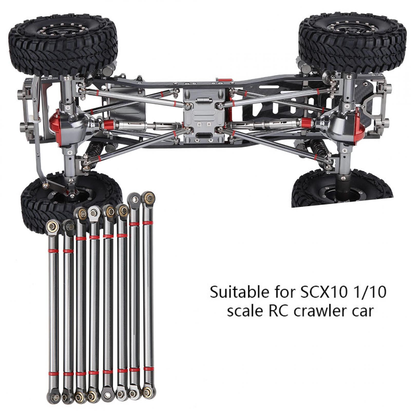 8PCS 313mm Wheelbase Alloy Pull Rod Linkage Set For 1/10 RC Crawler Axial SCX10