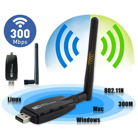 300Mbps Wireless USB WiFi Router Adapter Dongle Network LAN Card 802.11b/g/n with