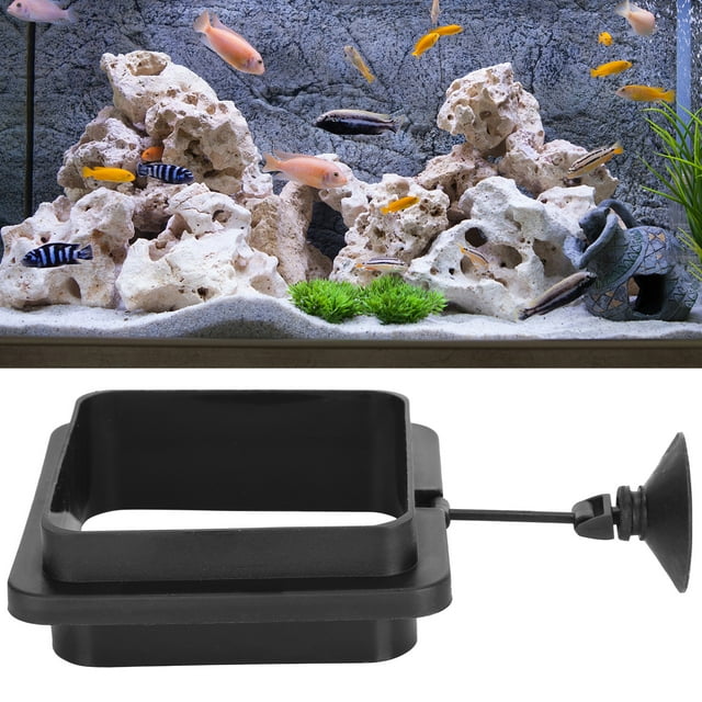 Anillos para alimentación de peces ANGGREK flotante con ventosa para pecera de mascotas