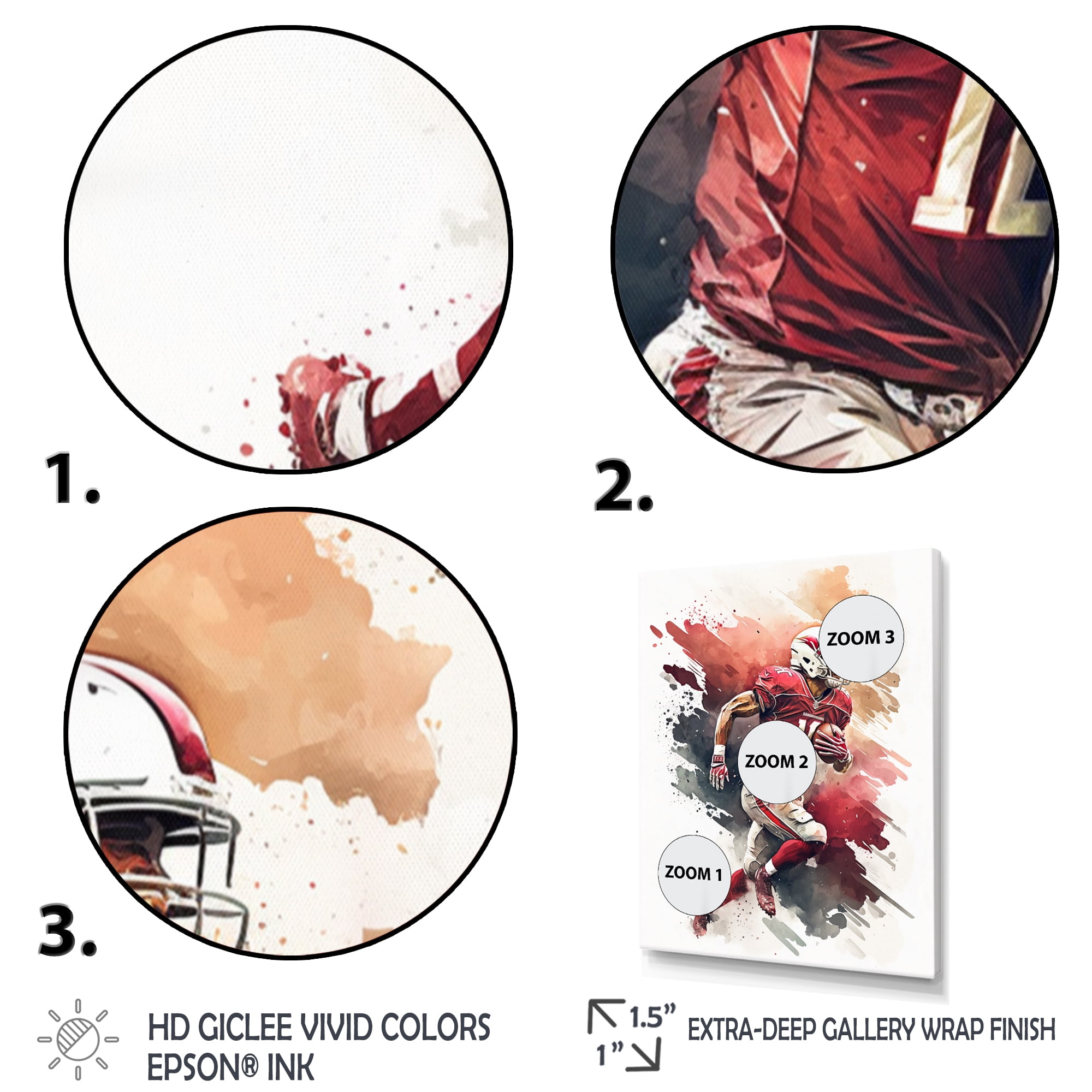 Designart Football Player On Field I Canvas Wall Art