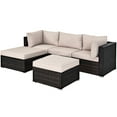 thumbnail image 5 of Patiojoy 5-Piece Outdoor Patio Sectional Rattan Wicker Conversation Sofa Set with Yellowish Cushions, 5 of 5