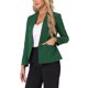 thumbnail image 4 of Chaqueta de mujer con cuello alzado, abotonada, de manga larga, blazer casual, verde oscuro, talla M, 4 of 6