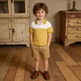 thumbnail image 3 of Fozruso Boys Short Sleeve Striped Shirt Summer Breathable Collared Shirt with Button Closure for School and Play, 3 of 7