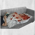 thumbnail image 6 of Poppy Flower Soft Flannel Fleece Blanket, Floral Background with Butterflies Spring Season Hope Inspiration Theme, Cozy Plush for Indoor and Outdoor Use, 60" x 80", Red White Black, by Ambesonne, 6 of 6
