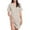 Beige, variant on Women's V Neck Casual Dress Soft Comfortable Pullover Button Down Stylish Everyday Wear Flowy Lightweight Breathable Fabric