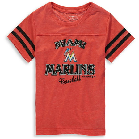 MLB Miami MARLINS TEE Short Sleeve Girls Fashion 60% Cotton 40% Polyester Alternate Team Colors 7 -