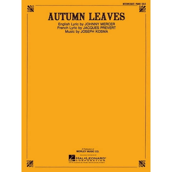 Autumn Leaves - Intermediate Piano, (Paperback)