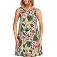 thumbnail image 1 of Fotbe Tropical Mask Flamingo Vestido de Verano sin Mangas para Mujer – Vestido Midi Línea A, Estilo Camiseta Floral, Vestido Playero Casual y Fluido, 1 of 7