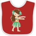 thumbnail image 3 of Inktastic Brown Haired Hula Girl Girls Baby Bib, 3 of 4