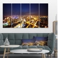 thumbnail image 1 of Downtown Nighttime Panorama - Cityscape Canvas Art Print, 1 of 3
