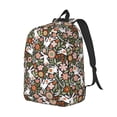 thumbnail image 2 of Daiia Rabbits on Floral Vintage Canvas Backpack for Men and Women ,Hiking Backpack,Travel Laptop Bag for School,Large Capacity Backpack, 2 of 8