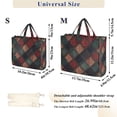 thumbnail image 2 of FORMRS Womens Corduroy Tote Bag Crossbody Shoulder Handbag with Pocket, Red Tartan Pattern, 2 of 7