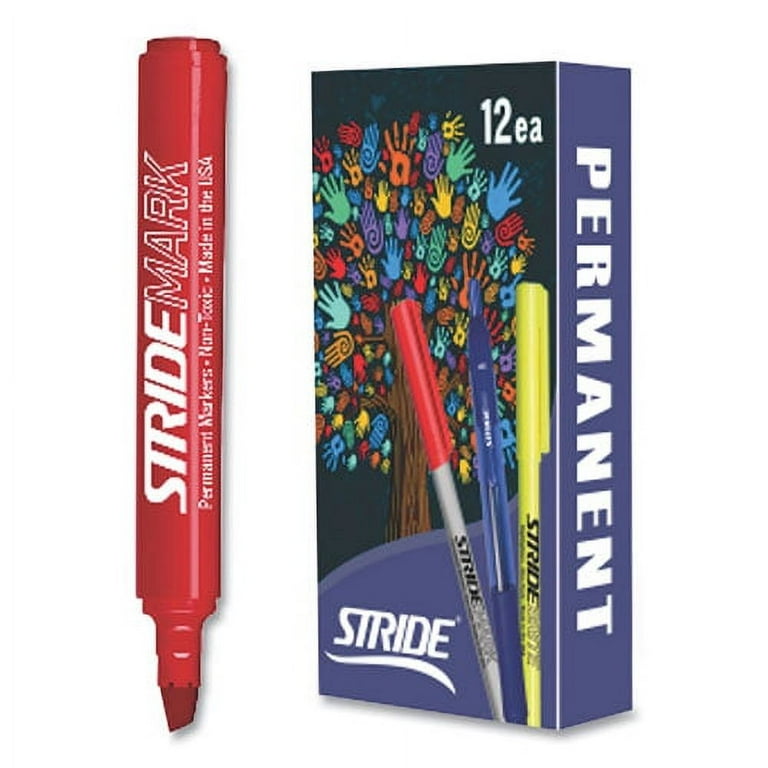 StrideMark Permanent Marker, Fine Bullet Tip, Red, 12/Pack StrideMark Permanent Marker, Fine Bullet Tip, Red, 12/Pack