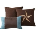 thumbnail image 3 of Chezmoi Collection Tulsa 7-Piece Western Star Lodge Printed Comforter Set, California King, Turquoise Brown, 3 of 6