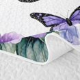 thumbnail image 5 of Homewish Purple Butterfly Twin Quilt Set For Girls,Hydrangea Flower Twin Coverlet Set,2pcs, 5 of 7