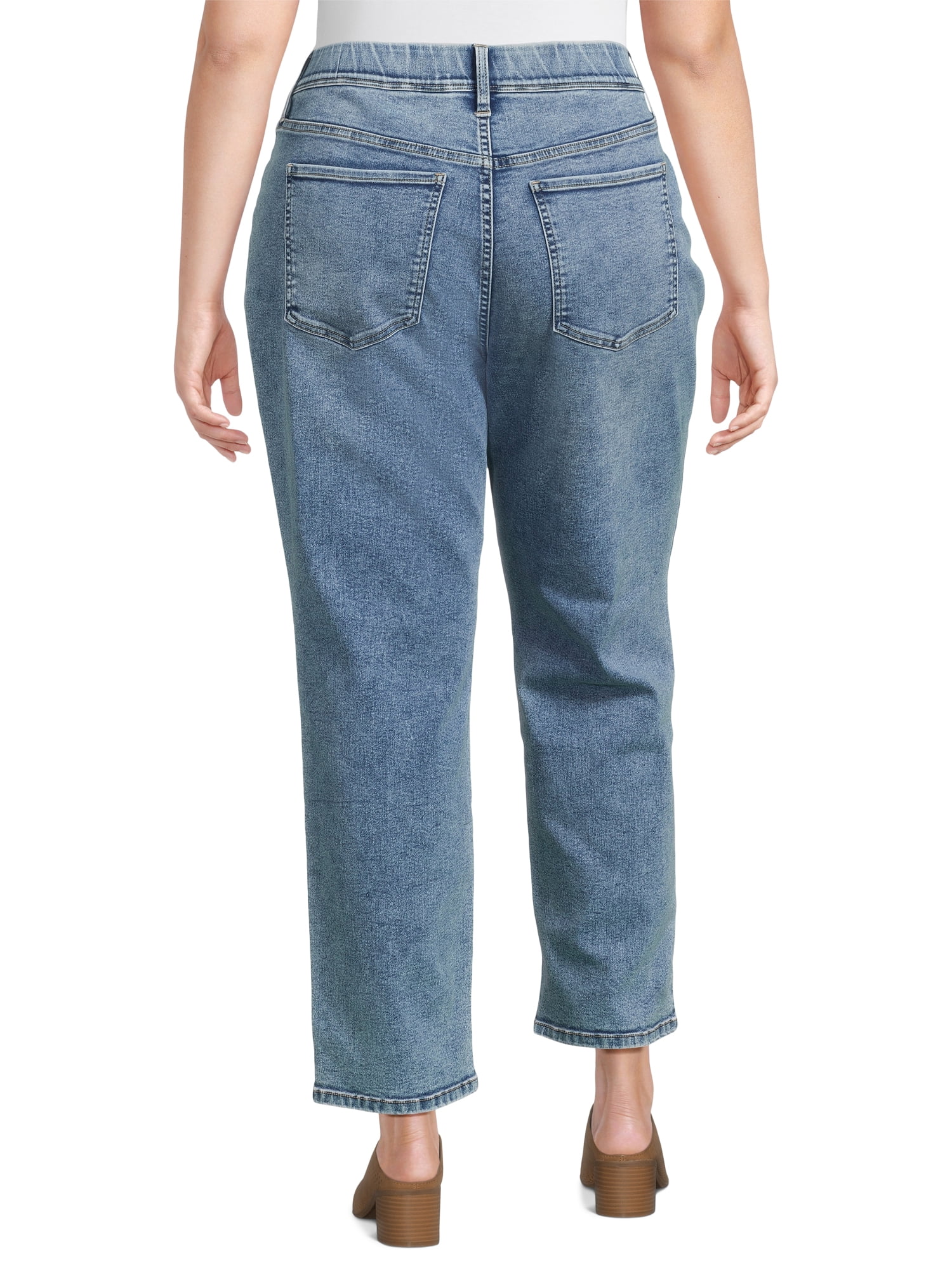 Terra & Sky Women’s Plus Straight Leg Jeggings, 29” Inseam, Sizes 0X-4X