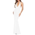 thumbnail image 3 of QATAINLAV Dresses for Women Casual Halter Neck Backless Slit Party Dress Fashion Sequin Glitter Wedding Guest Dresses Bodycon Cocktail Dress White XXXL, 3 of 5