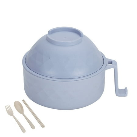 

Fofcroll 1 Set Large Capacity Plastic Noodle Bowl Multi-use Anti-slid Base with Lid Food Bowl for Kitchen