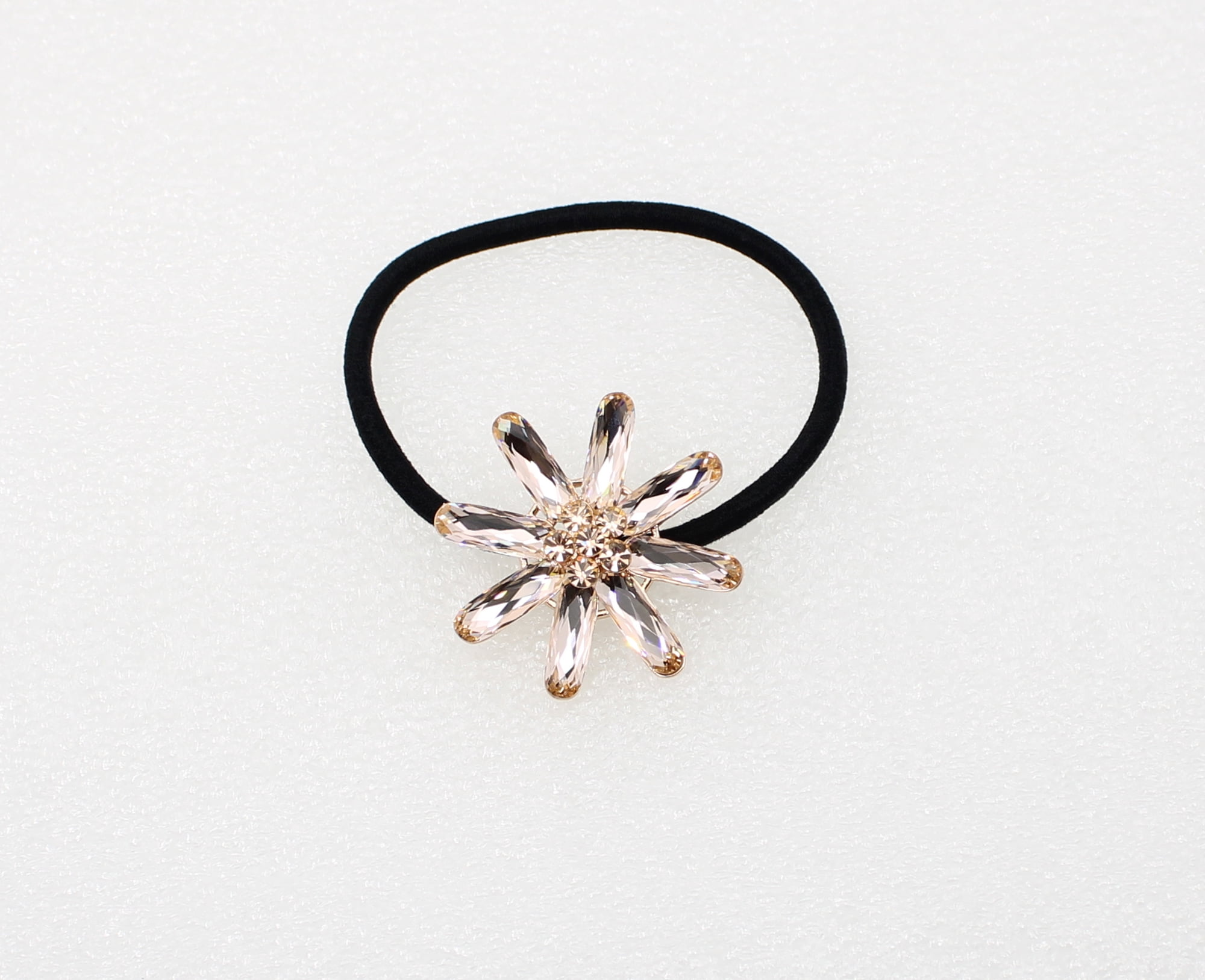 Faship Champagne Flora Ponytail Holder Stretchy Elastic Hair Tie Band