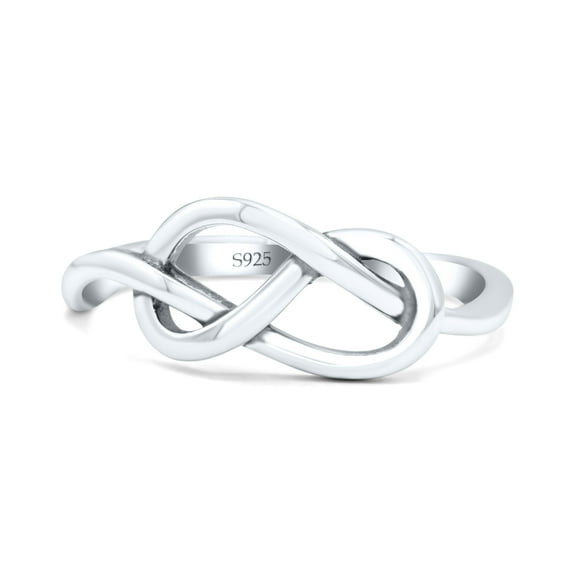 Plain Classical Celtic Love Knot Ring Oxidized 925 Sterling Silver Thumb Ring Size 4