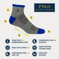 thumbnail image 2 of Polo Ralph Lauren Men's Athletic Performance Cotton Ankle Socks-6 Pair Pack-Breathable Mesh & Sport Moisture Wicking, Multicolor Tip, 6-12.5, 2 of 3