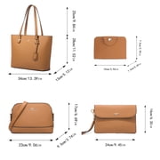 Women Trendy Retro Large Capacity Tote And Messenger Bag And Clutch And Wallet Fashionable Four Piece Set