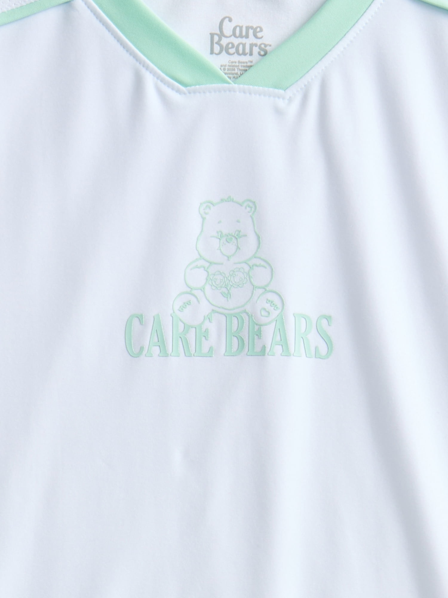 Care Bears Girls Active V-Neck Graphic Jersey with Short Sleeves, Sizes 4-12
