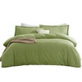 thumbnail image 4 of Virtu 3pc Duvet Cover Set, Luxury Microfiber Bedding Set Full with 2 Pillow Sham, Cala green, 4 of 10