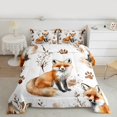 thumbnail image 2 of jejeloiu Cute Fox Full Size Comforter Sets,Wild Animal Bedding Comforter Set,White Orange Bedding Sets For Girls Boys,Microfiber Bedroom Decor Reversible,3 Pieces, 2 of 8