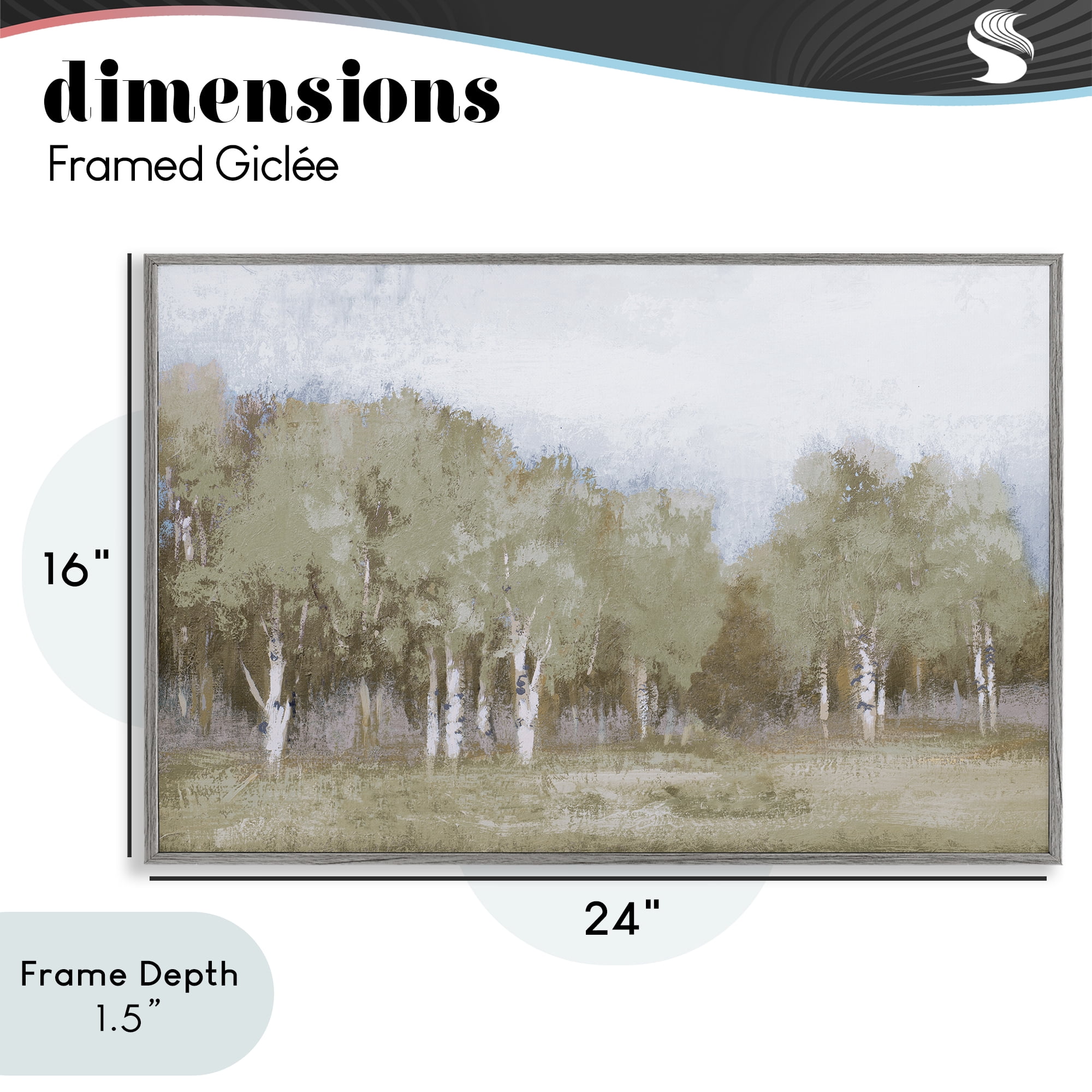 Stupell Industries Autumn Greens Tranquil Trees Gray Framed Giclee Art, design by Michael Marcon