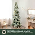 thumbnail image 5 of Fraser Hill Farm 9-Ft Slim Mountain Pine Flocked Artificial Christmas Tree with Warm White LED Lights, FFMPS090-5SN, 5 of 15