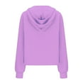 thumbnail image 4 of TOWED22 Womens Quarter Zip Pullover Cropped Hoodies Long Sleeve Fleece Half Zip Sweatshirts Fall Outfits Clothes(Pink,S), 4 of 5