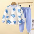 thumbnail image 2 of UAYOTSE Kids Soft Pajama Set Boys Girls 6 12 18 24 Months 2T 3T 4T fit Pjs Breathable Long Sleeve Sleepwear Home Clothes Size 6-12 Months, 2 of 4
