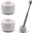 thumbnail image 1 of 2 piezas de soporte para cepillo de dientes de cerámica con forma de donut, base de almacenamiento para baño, ducha, cepillo de dientes, 1 of 5