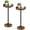 Rustic Brown + Black, variant on Small Round Side Tables, Set of 2, Drink Tables, Coffee Martini Tables with Pedestal Accent for Small Spaces in Living Room, Bedroom, Sofa Couch, Greige