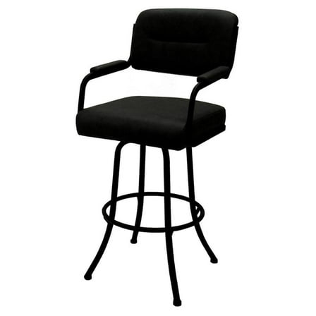 Swivel Metal Bar Stool 30" - M-110 - Black Vinyl - Black