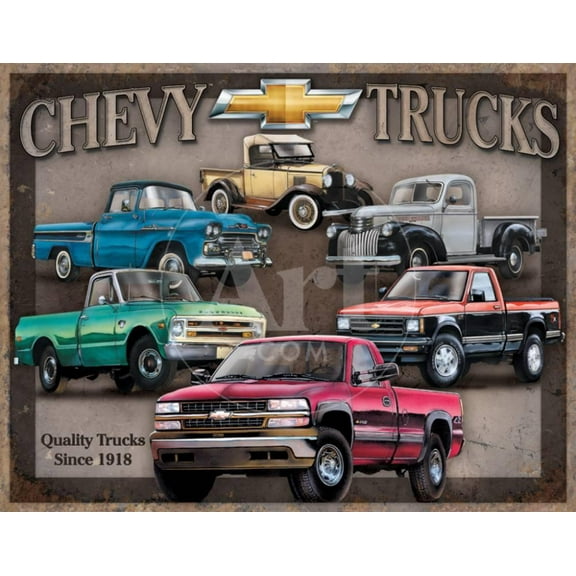 Chevy Truck Tribute Tin Sign  16x12.5 Sold by Art.Com