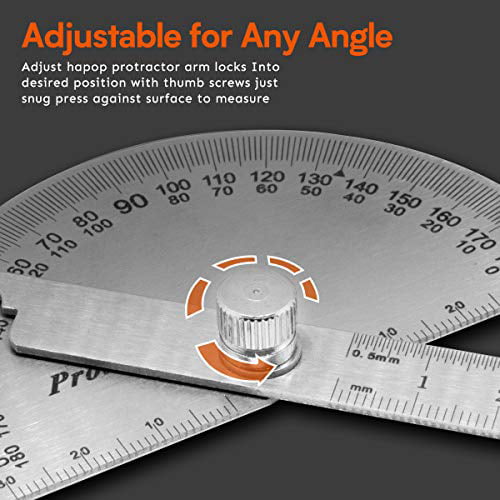 Woodworkers Edge Rule,Angle Protractor Finder Two Arm Woodworking Ruler Angle Measure Tool for Student Drawing Stone Painting Artist Baseboard Crafts 12 Inch