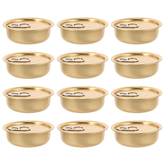 WEUVEB 12pcs Small Metal Tins for Tea Coffee Storage, Aluminum Containers with Self-Seal Lids