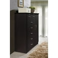 thumbnail image 4 of Hodedah 7-Drawer Dresser with Side Cabinet with 3-Shelves, Chocolate, 4 of 5