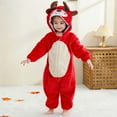 thumbnail image 6 of CYRBOKO Toddler Boys Girls Fleece Pajamas One-pieces, Zip Up Unisex Fall Thermal Long Sleeve One-Piece Bodysuits Red Size 2-3 T, 6 of 9