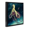 thumbnail image 3 of Stupell Industries Contemporary Deep Water Octopus Black Floating Frame Canvas Art, 18 x 18, by Vlad Mel, 3 of 8