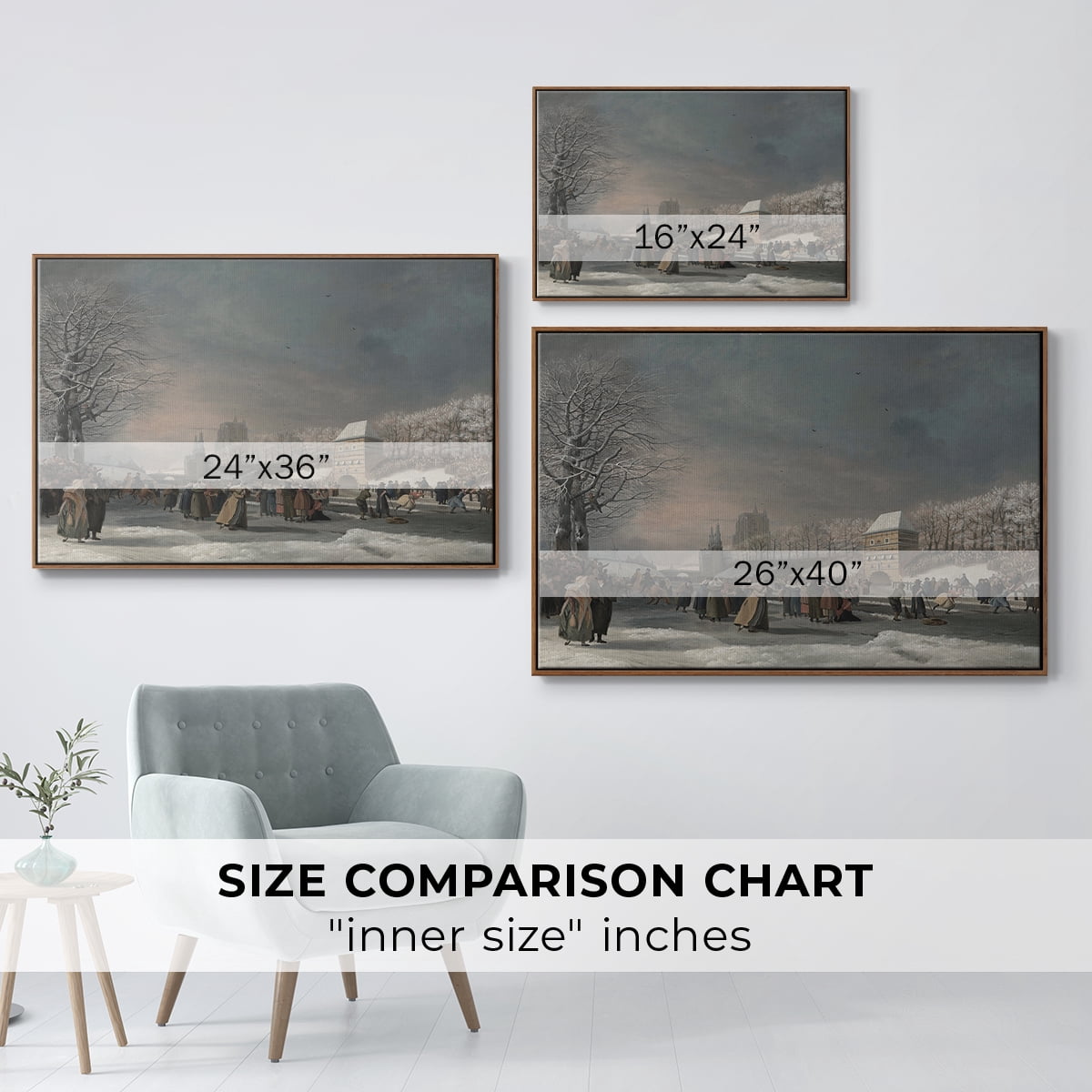 Vintage Landscape-CCCLXXXVII By Wexford Home Framed in Walnut Wood Gallery Wrapped Canvas 25 in. x 37 in.