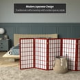 thumbnail image 2 of Red Lantern 3 ft. Short Window Pane Shoji Screen - Rosewood - 5 Panels, 2 of 7