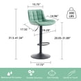 thumbnail image 6 of YOUNIKE Adjustable Bar Stools Set of 2 with Soft Cushion Swivel Counter Bar Chairs,Sea Green, 6 of 6